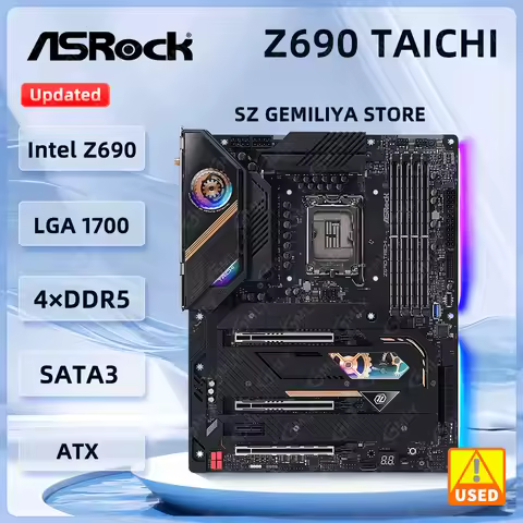 ASROCK Z690 TAICHI Motherboard Intel Z690 LGA1700 DDR5 192GB PCIe 5.0 M.2 NVMe SSD support i9-14900F i5-12600i5-14400 13500 cpu