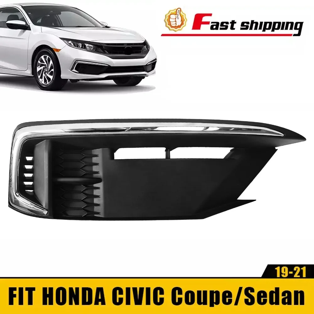 

Front Bumper Fog Light Cover Fit 2019-2021 Honda Civic Coupe Passenger Side