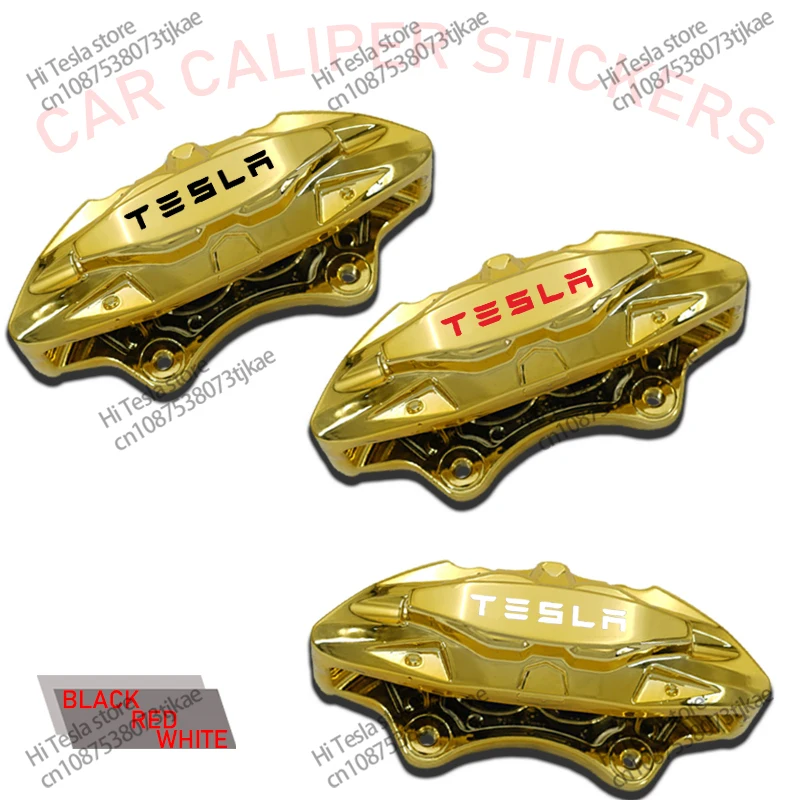 9PCS Car Brake Caliper Sticker Heat Resistant Decal Decoration PVC Sticker Decal  For Tesla Model 3 X S Y P100D Auto Accessories