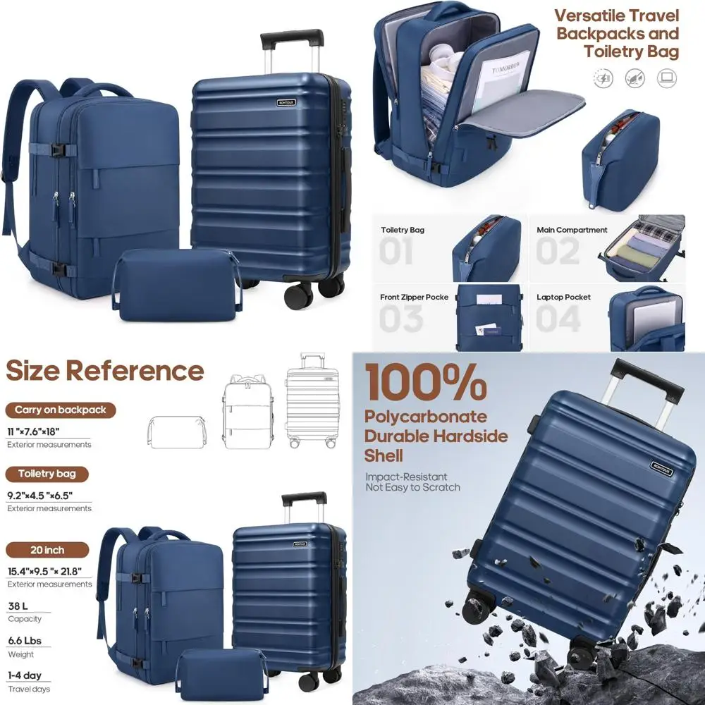 

Expandable Hard Shell 20 Inch Spinner Luggage Set with TSA Lock, Fully Lined Interior for Travel Convenience