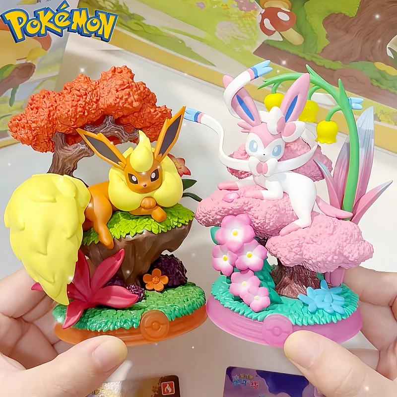 新しいホットポケモンイーブイブラインドボックストレンディなおもちゃ周辺デスクトップ新しいファンイズムフィギュアフィギュアハロウィンクリスマス男の子ギフト