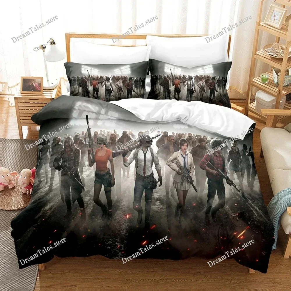 Game Battlegrounds PUBG Bedding Set Boys Girls Twin Queen Size Duvet Cover Pillowcase Bed Kids Adult Home Textileextile741