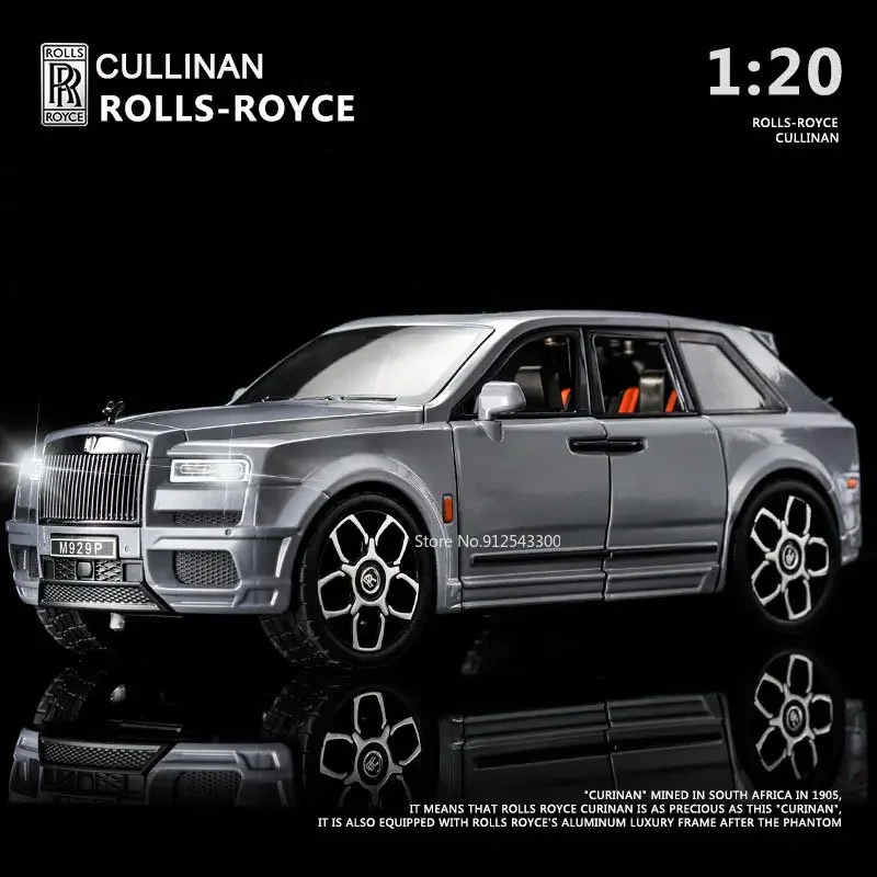 

1/20 Rolls Royce Cullinan Alloy Luxy SUV Car Model Metal Diecast Large Scale Toy Car Model Simulation with Sound Light Kid Gifts