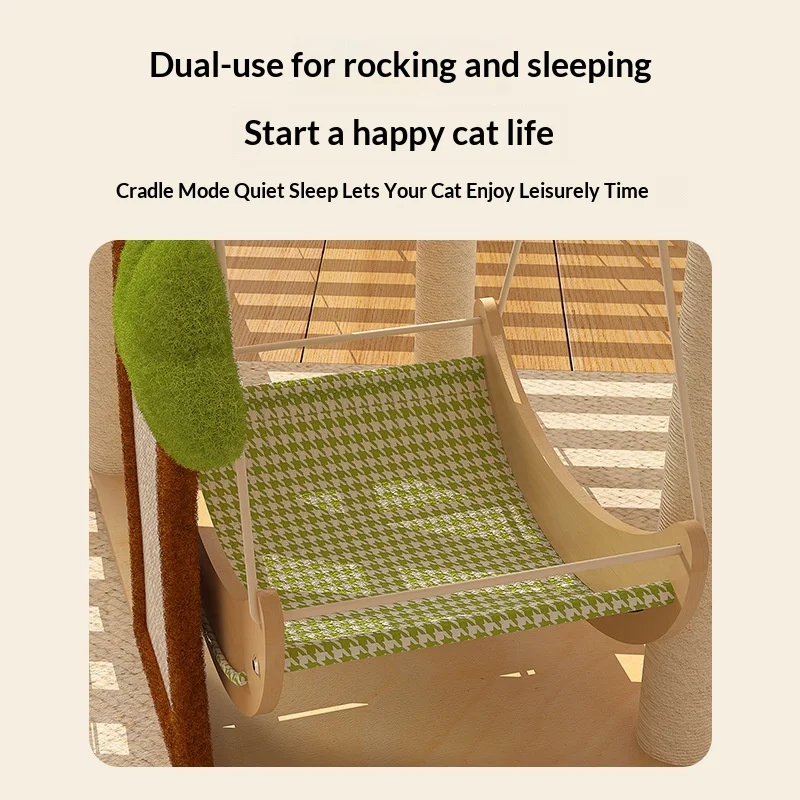 Árbol rascador para gatos multinivel con cama, sisal y columpio - imagen 3