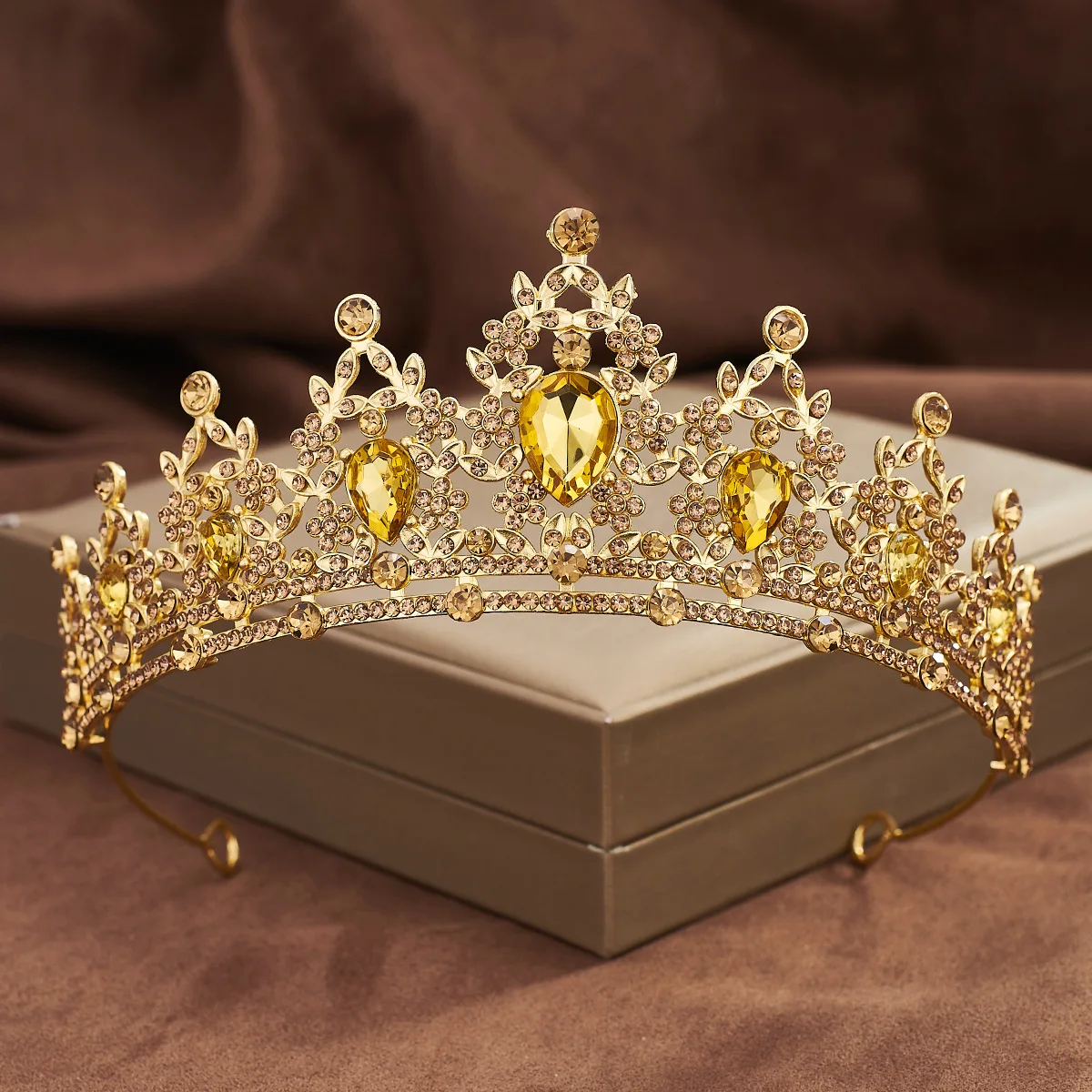 الأوروبية والأمريكية تاج الزفاف الملونة المياه الماس الشعر سوار الباروك سبيكة الزفاف تاج فستان الزفاف الملحقات