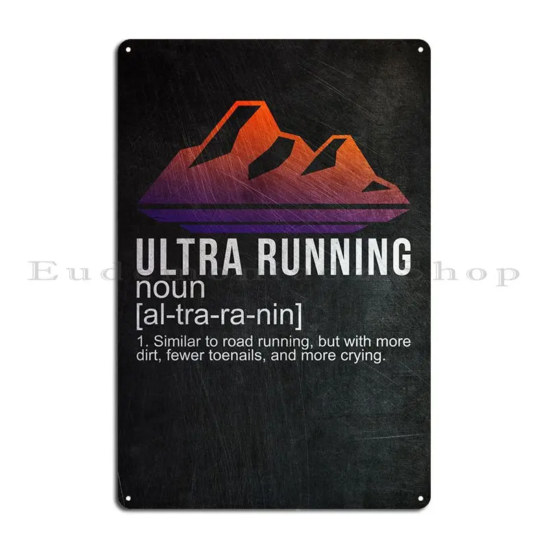 Ultra Running Definition Metal Plaque Poster Mural Garage Wall Decor Character Wall Plaque Tin Sign Poster