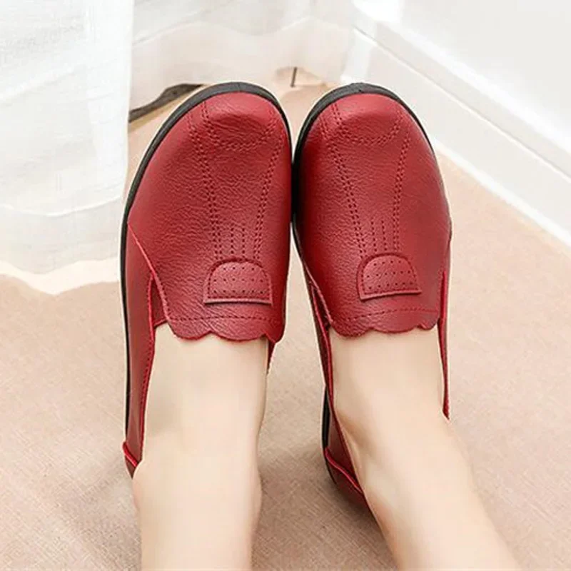 TIMETANGWomen shoes PU leather shoes for women soft mocassini mocassino donna Oxford shoes lace-up casual leather flat