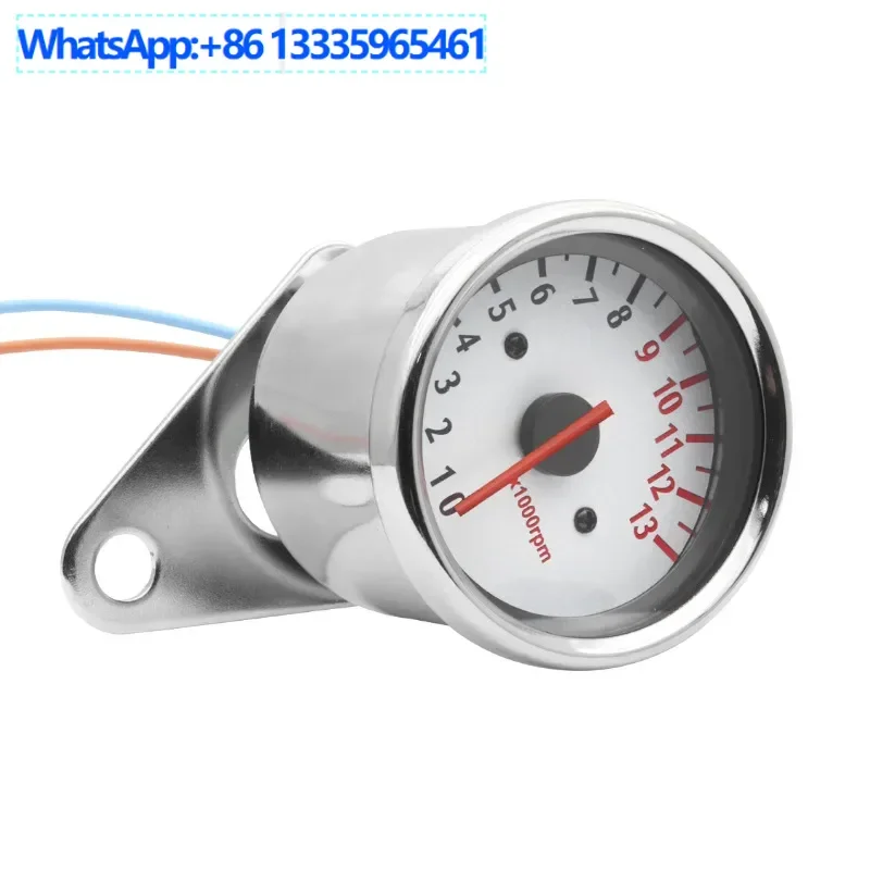 

10PCS Motorcycle modification, pointer type, tachometer 1.3/1 6,000, white fashion meter