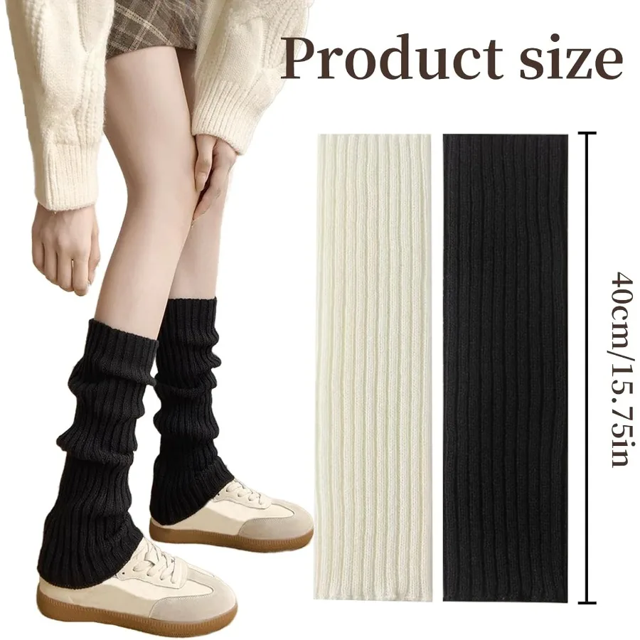 2 قطعة تدفئة الساق Y2k نمط تدفئة الساق للنساء لطيف Kawaii كريم تدفئة الساق مع الملحقات العصرية Y2k مثالية لفصل الشتاء #2