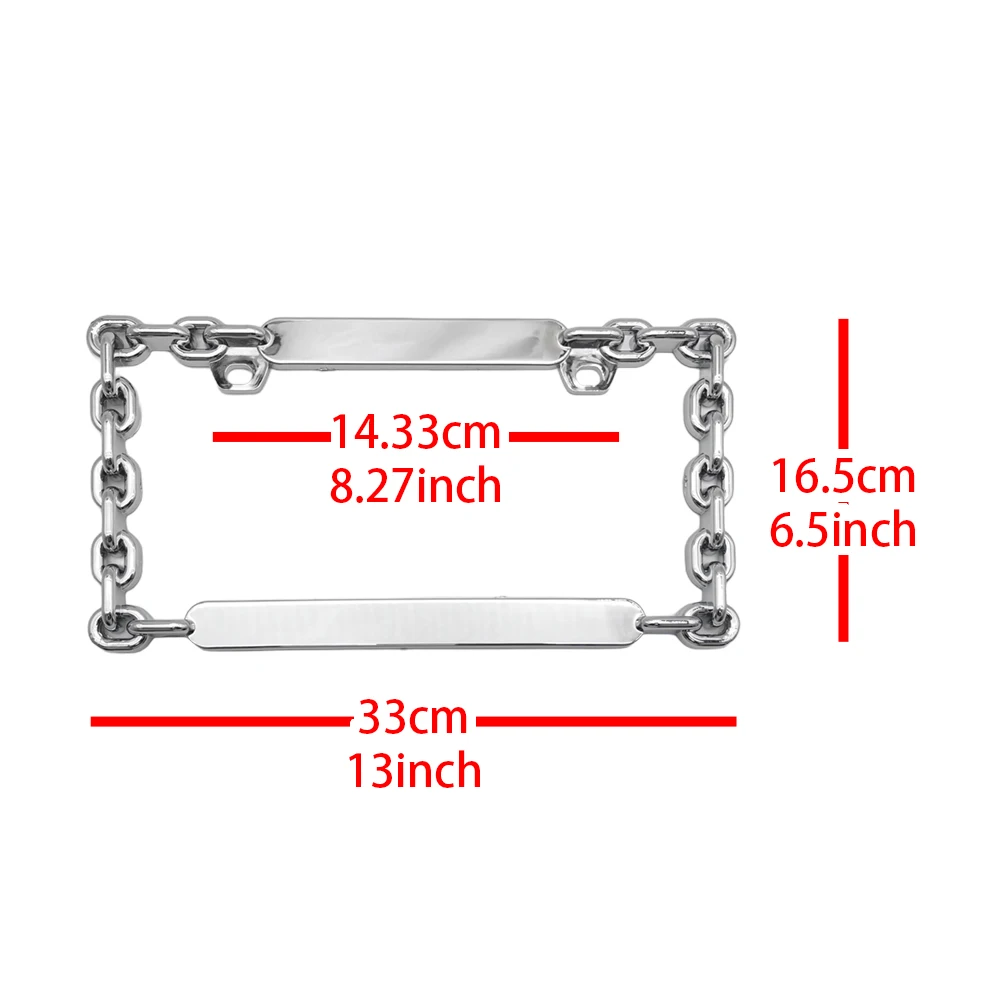 1 Pair Chain Shape Personalized Creative ABS License Plate Frame American Standard Vehicle Plate Holder - view 2