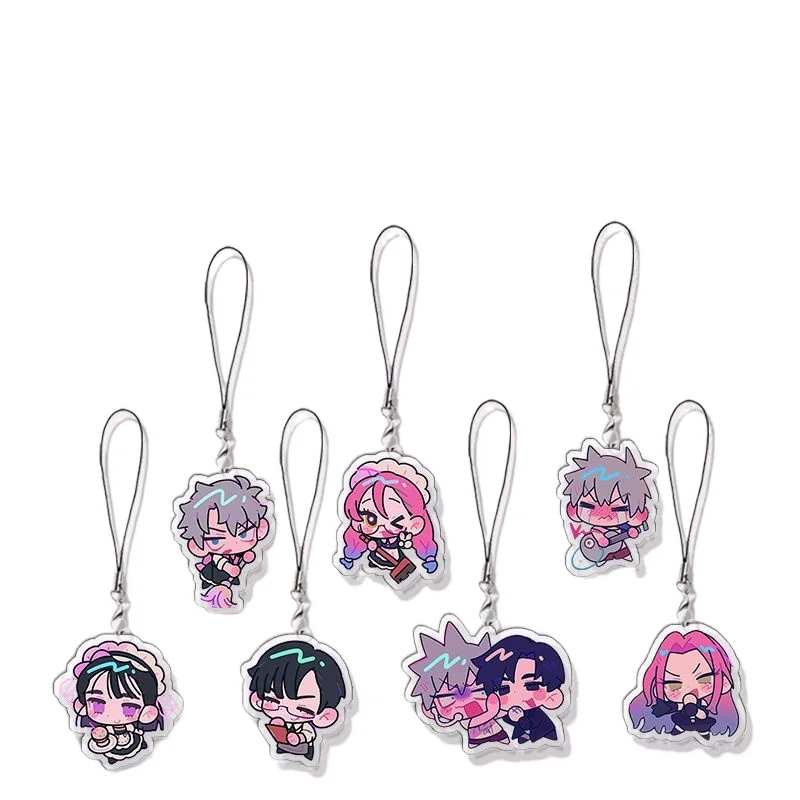 الأجهزة الطرفية الحيوانية المرحلة الغريبة حتى إيفان ميزي لوكا تأثيري مفتاح سلسلة الاكريليك حقيبة قلادة سلاسل المفاتيح Q نسخة المشجعين قلادة هاتف