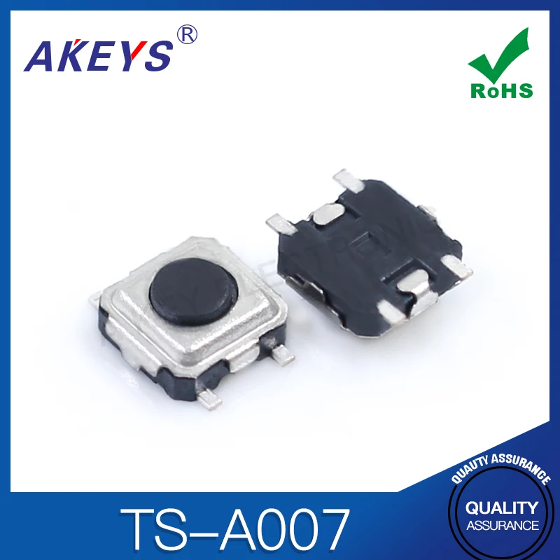 TS-A007 ultra-thin 3 * 3 * 1.5/2mm dustproof patch button touch switch 3x3 micro button black and white head