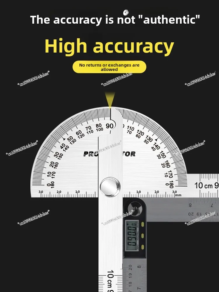 High Precision Stainless Steel Protractor Multifunctional Universal Angle Ruler Angle Gauge Woodworking Angle Ruler Industrial