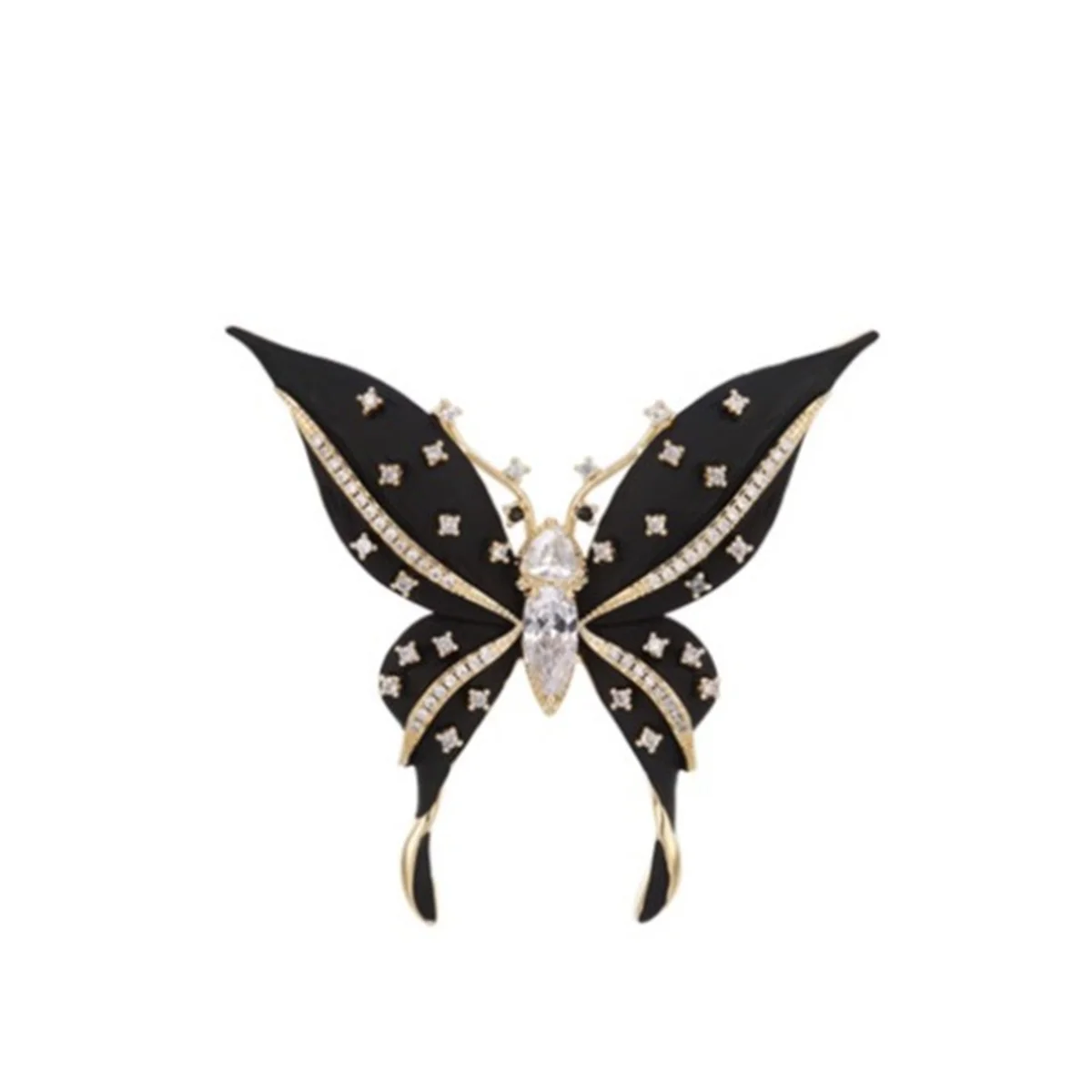 1Pc Exquisite Black Butterfly Brooch Pin Magnificent Luxury Jewelry Accessories Fashionable Personality Party Birthday Gift