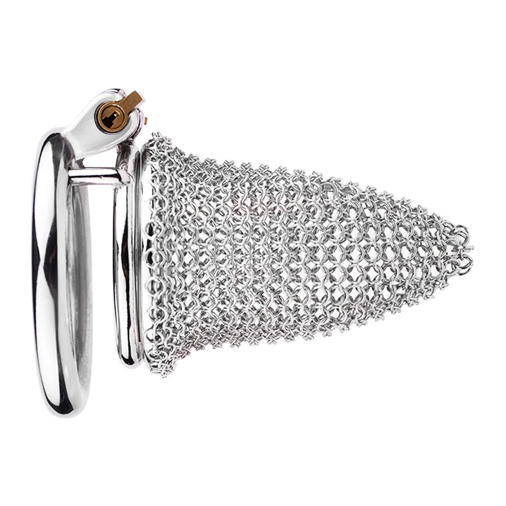 FRKO Soft Metal Mesh Male Chastity Cage Device Arc Penis Cock Ring Bondage lock Fetish BDSM Adult Goods Men 18+ Ship From USA