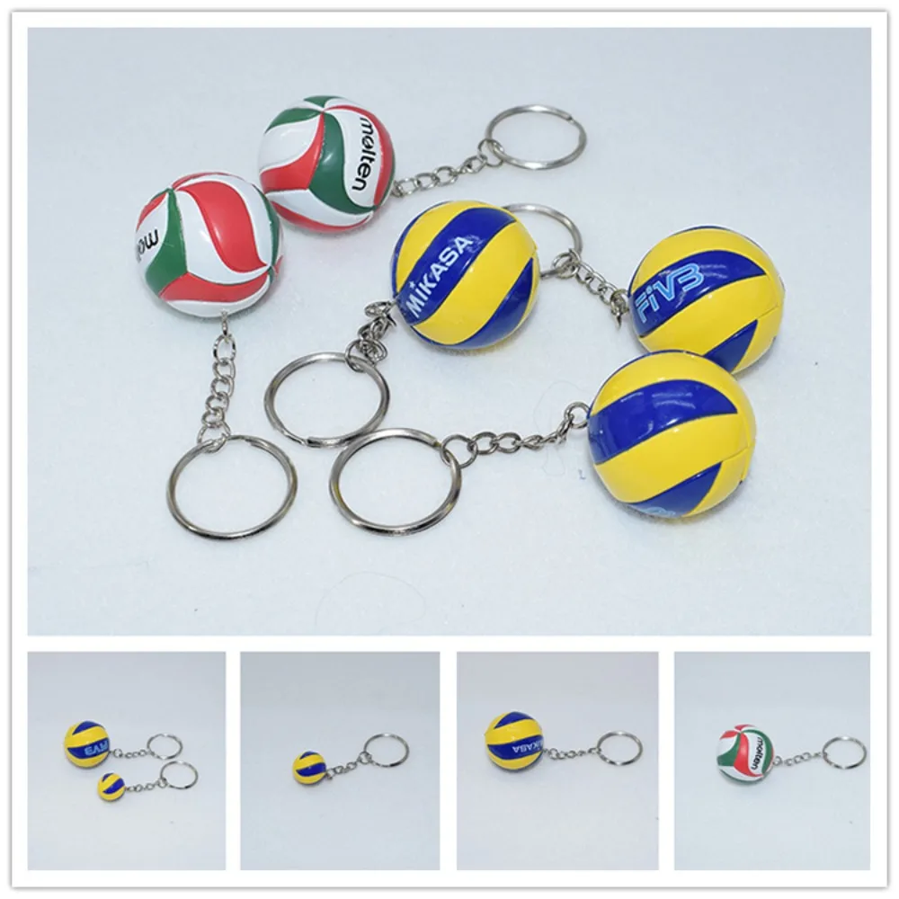 LLavero de voleibol de PVC, pelota de playa, Mini pelota, llavero deportivo, recuerdo creativo, llavero de coche de dibujos animados, ventilador de voleibol para hombres y mujeres