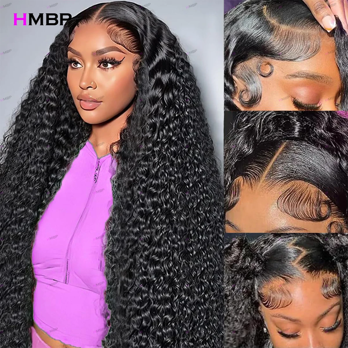Glueless Wig 450 Density Jerry Curly Human hair Wig Wear And Go 13x6 HD Transparent Lace Front Wig Preplucked Remy Hair HMBP