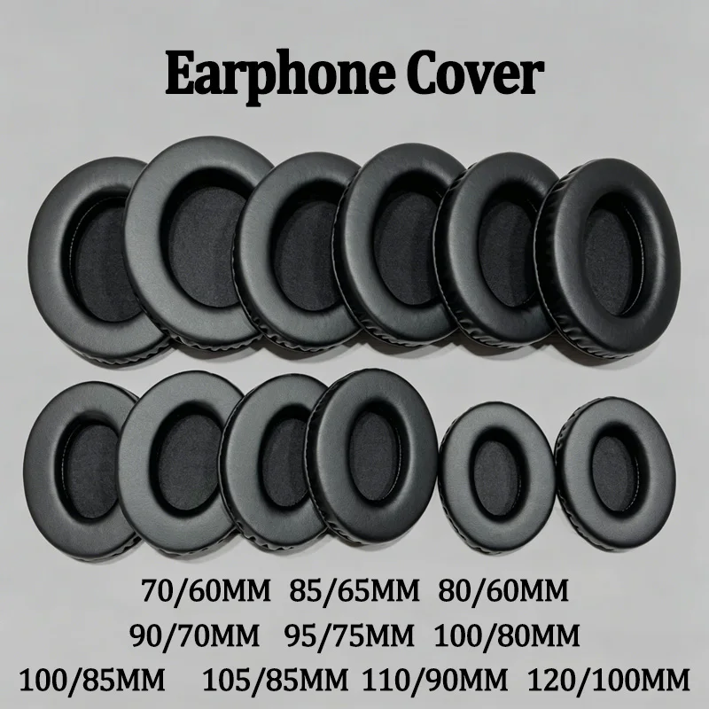 1 Pair Universal Oval Soft Leather Sponge Earphone Ear Pad Replacement 70x60 80x60 85x65 90x70 95x75 100x80 110x90 100x120MM