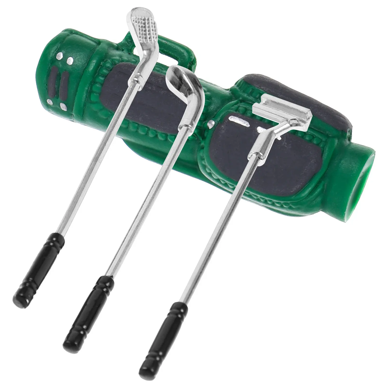 4Pcs Mini Golf Clubs Set Green Educational Accessories for Mini House Scene Kids Learning Fun Club Toy Club Set Toy