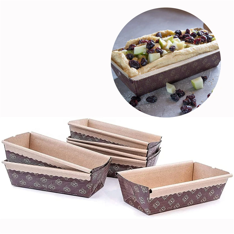 100 PCS Paper Loaf Pan Disposable Baking Loft Mold for Small Pumpkin Breads Baked Goods Microwave Oven Freezer Safe Wholesale XB