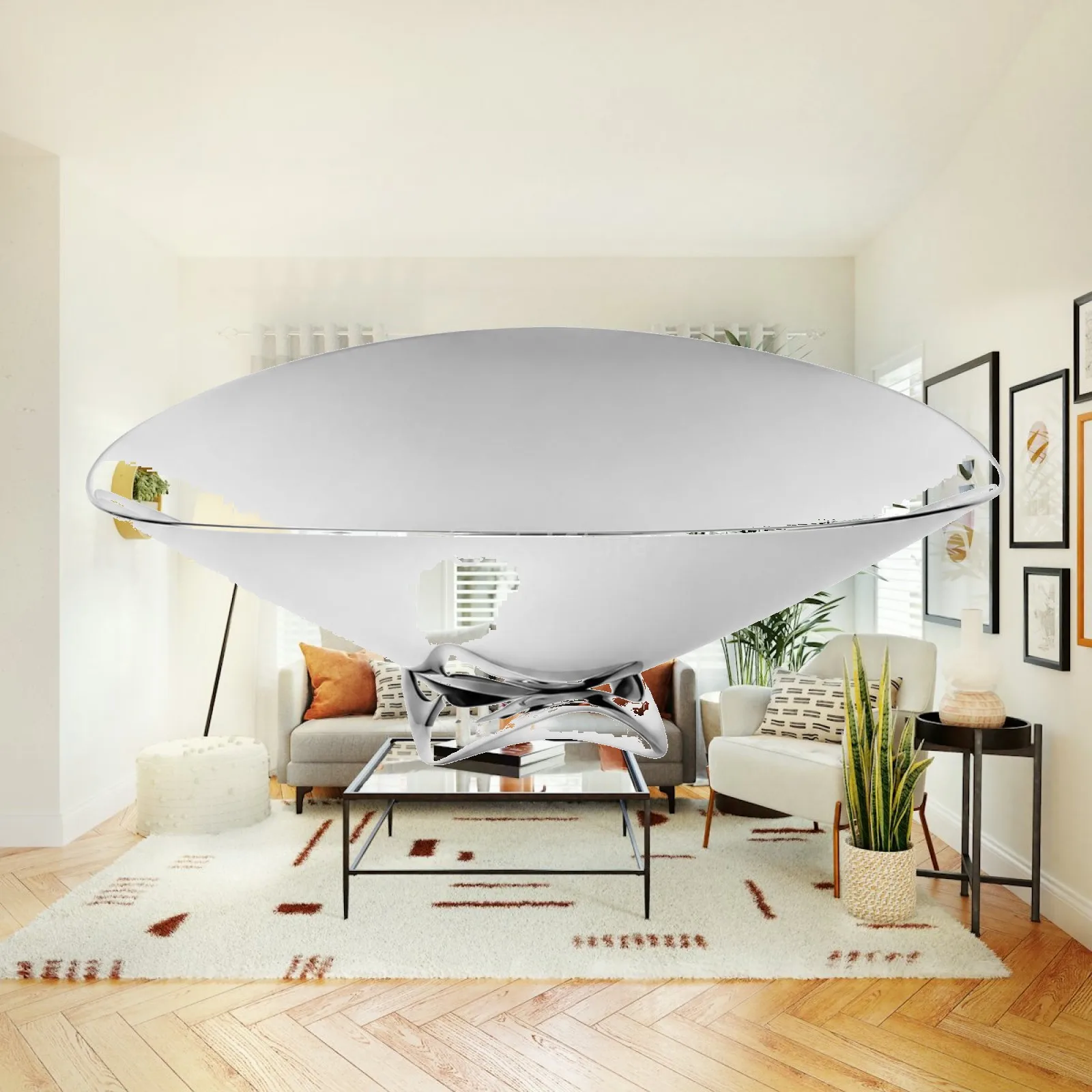 Mirror Finish Stainless Steel Fruit Holder Versatile Kitchen Tray for Fresh Produce Table Display
