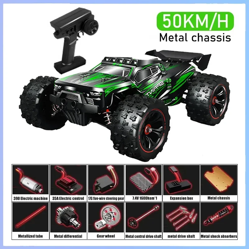 4WD Remote Control 1/14 RC Car 50KM/H or Super Brushless 85KM/H Off-road racing metal chassis Bigfoot alloy remote control car