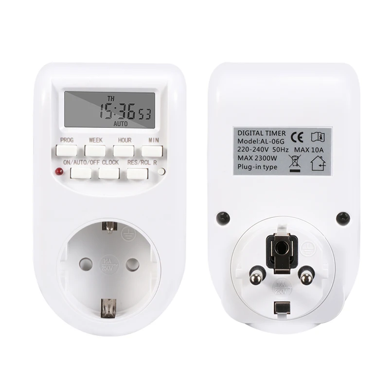 Digital Timer Switch European Plug Kitchen Timer Outlet 220VAC 50Hz 10A 2200W Programmable Electronic Timing Socket Smart Home