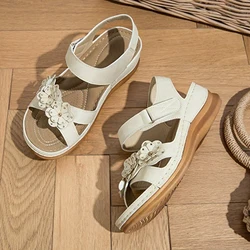 Women's Black Flowers Flat Slippers Flip Flops Shoes Sandals Woman 2025 Trend Minimalist Girls Lady Flop Onlyfans Summer Vacatio