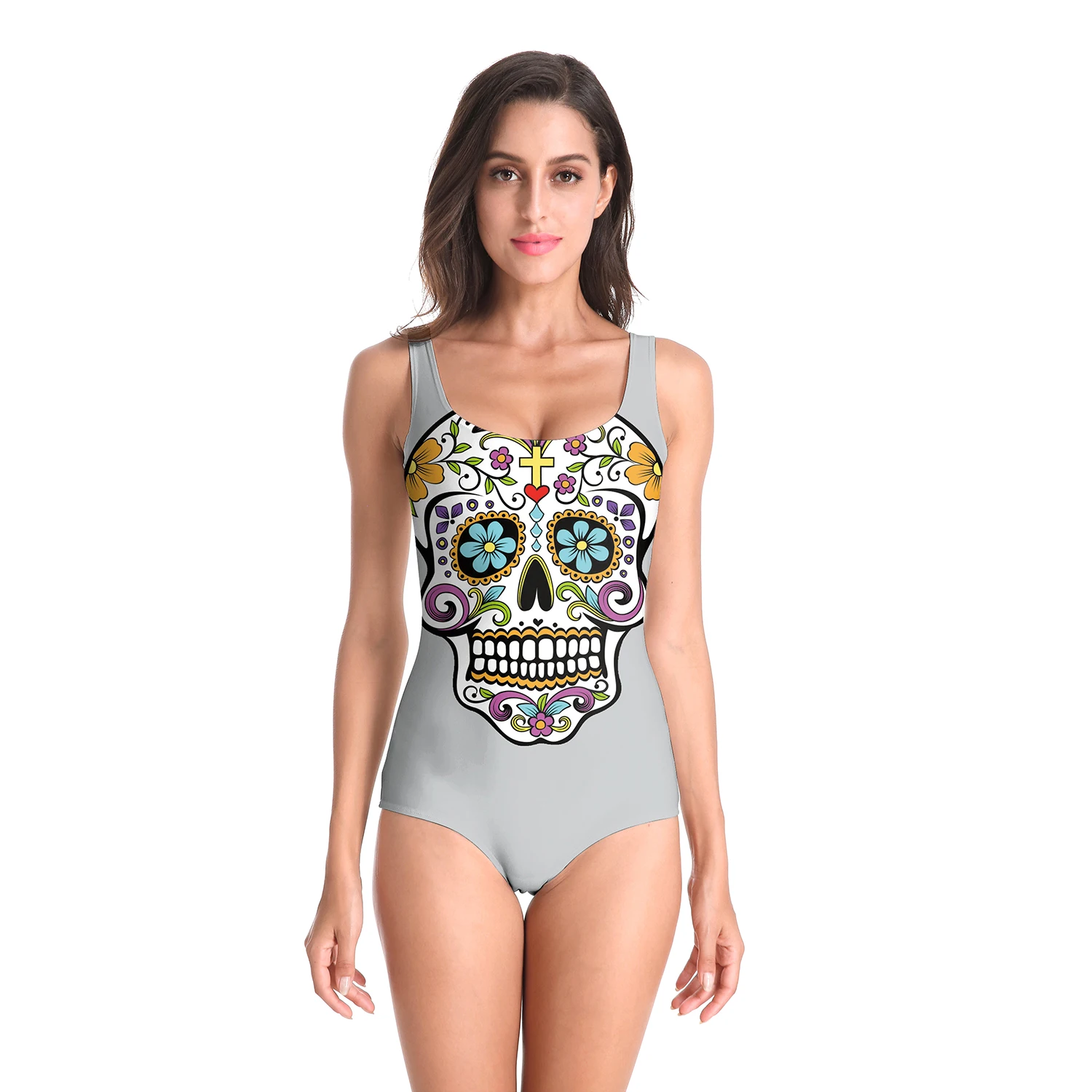 Nadanbao Sexy Woman Swimsuits Elastic Sleeveless Swimwear Outfit 3D Printing Cosplay Costumes Clothing Bodysuit Swimsuit