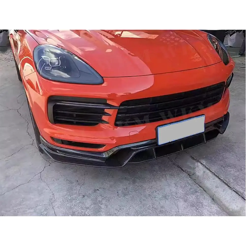 

Carbon Fiber FRP Body Kit Front Bumper Lip Spoiler For Porsche Cayenne 2019+ Car Modification Head Chin Shovel Guard