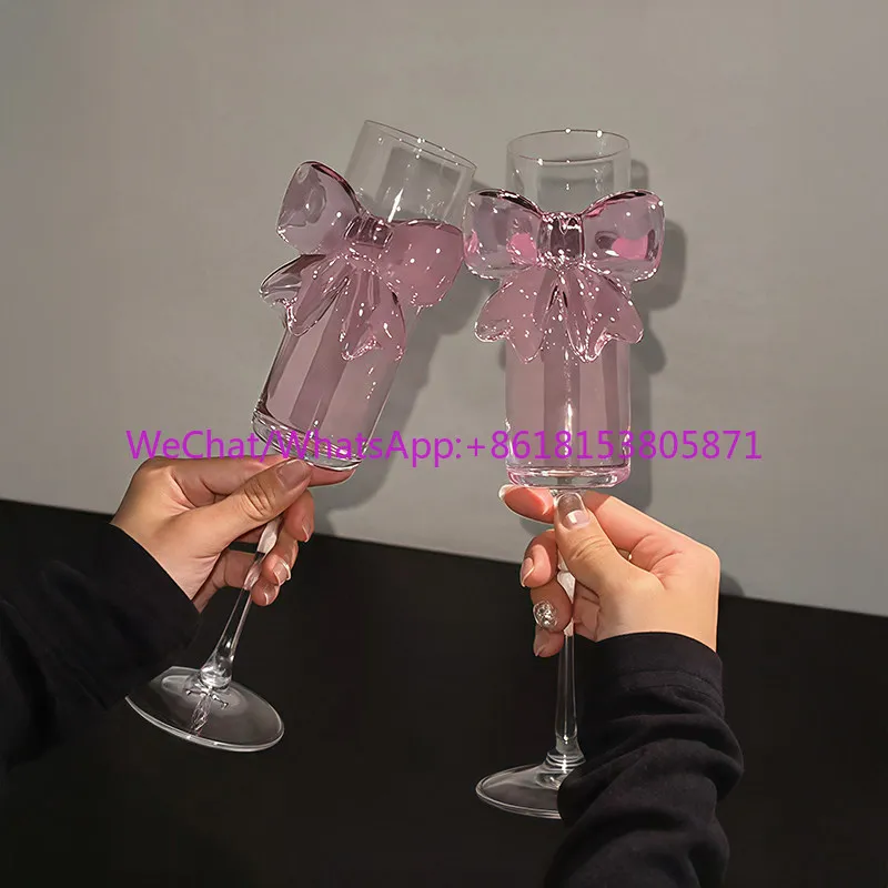 Hand-carved crystal glass goblet household gift box with red wine and champagne