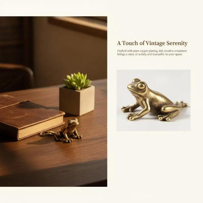 Frog Figurines Exquisite Miniature Handmade Statues Non-Toxic Resin Ornament for Dining Table Home Decor Hostess Gift