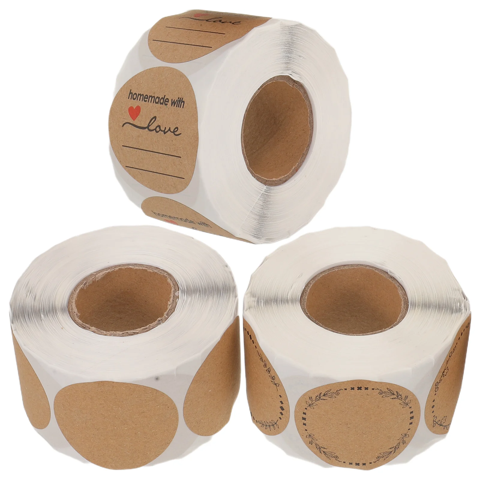 3 szt. okrągłe naklejki samoprzylepne 8,5 cm w rolce, puste etykiety okrągłe do pakowania, wysyłki i opakowywania