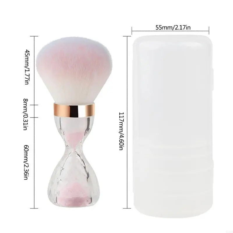 Pincel pó unhas Q1fb para pregos acrílico, unhas unhas poeira pó removedor escova unha maquiagem