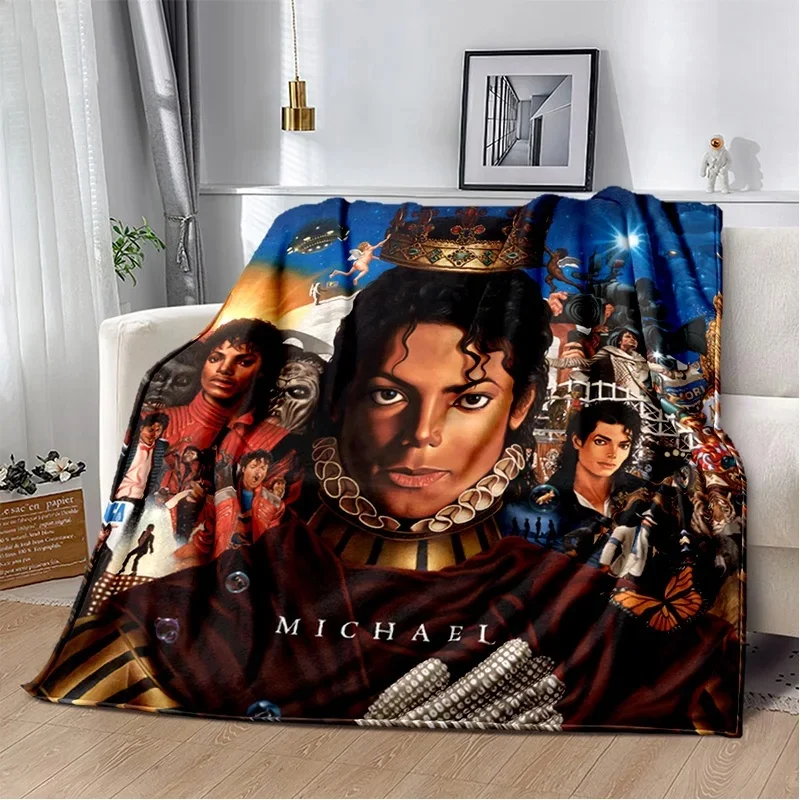 Michael Jackson Retro-Druck, hochauflösende Decke, weiche Wurfdecke für Zuhause, Schlafzimmer, Bett, Sofa, Reisen, Büro, einfarbige Decke für Erwachsene – Detail 6