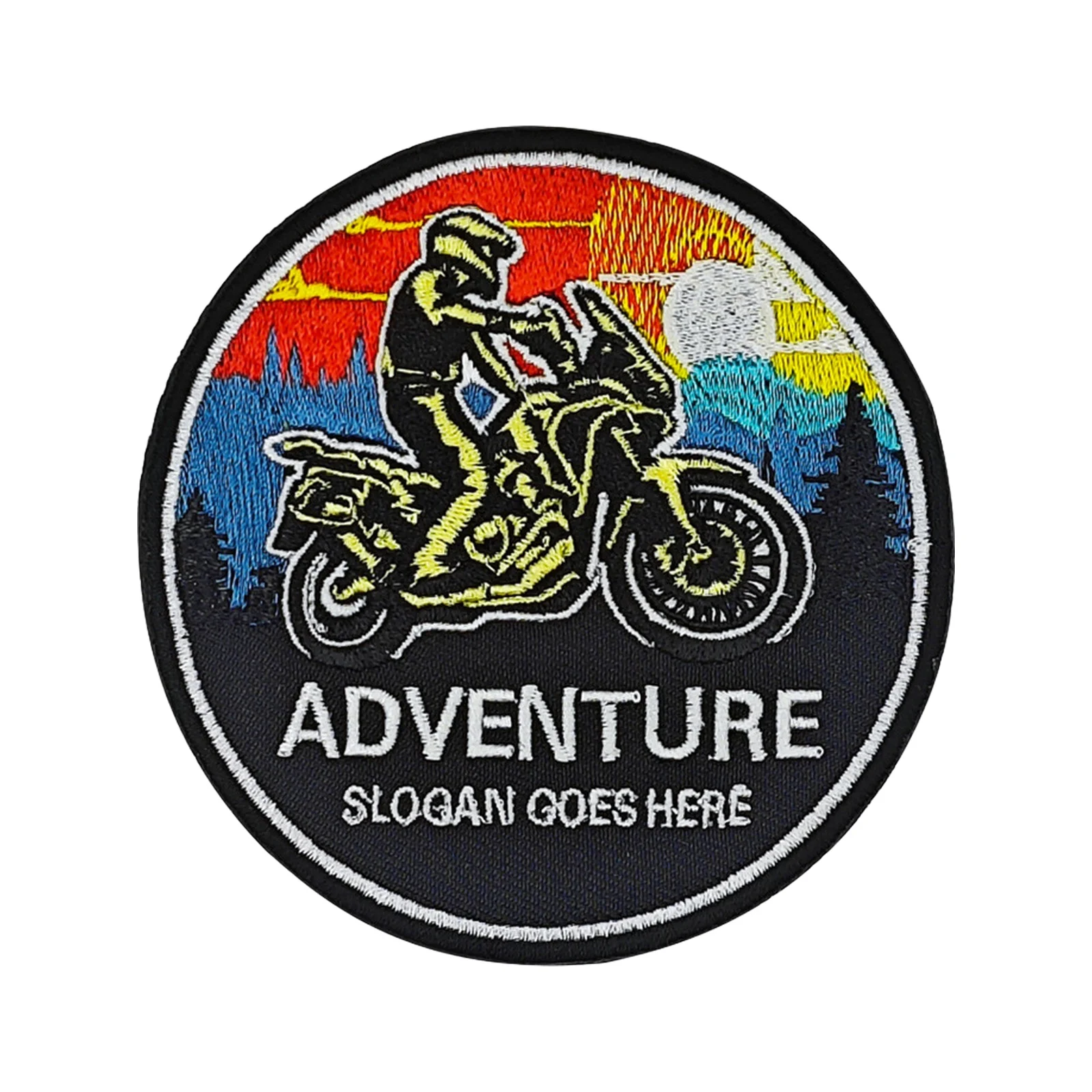 Adventure Motorcycle Rider  Patch Hook & Loop Fastener Embroidered Badge for Tactical Molle Backpack, Jacket, Caps