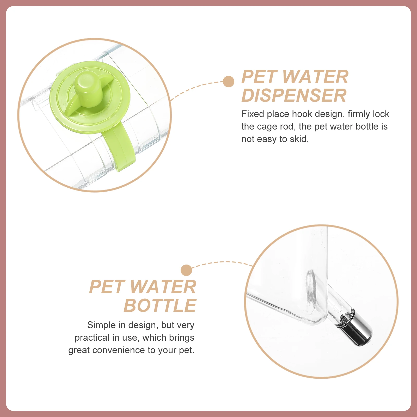

Pet Water Bottle Hanging Dispenser for Small Dog Cat Rabbit Abs Resin Cage Feeder Supplies Hamster Pet Water Dispenser Dog
