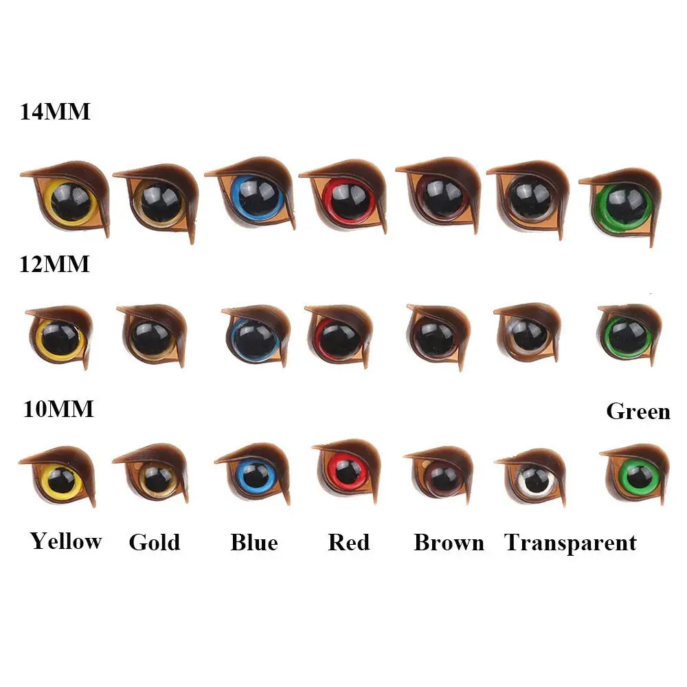 5Pairs 10/12/14mm Plastic Eyes Crafts with Washer Puppet Crystal Eye Dolls DIY Tools Stuffed Toys Parts Bear Animal Accessories