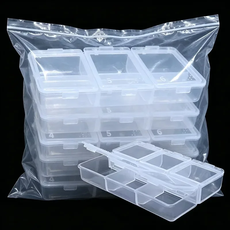 Transparent Plastic Storage Box for Beads and Earrings