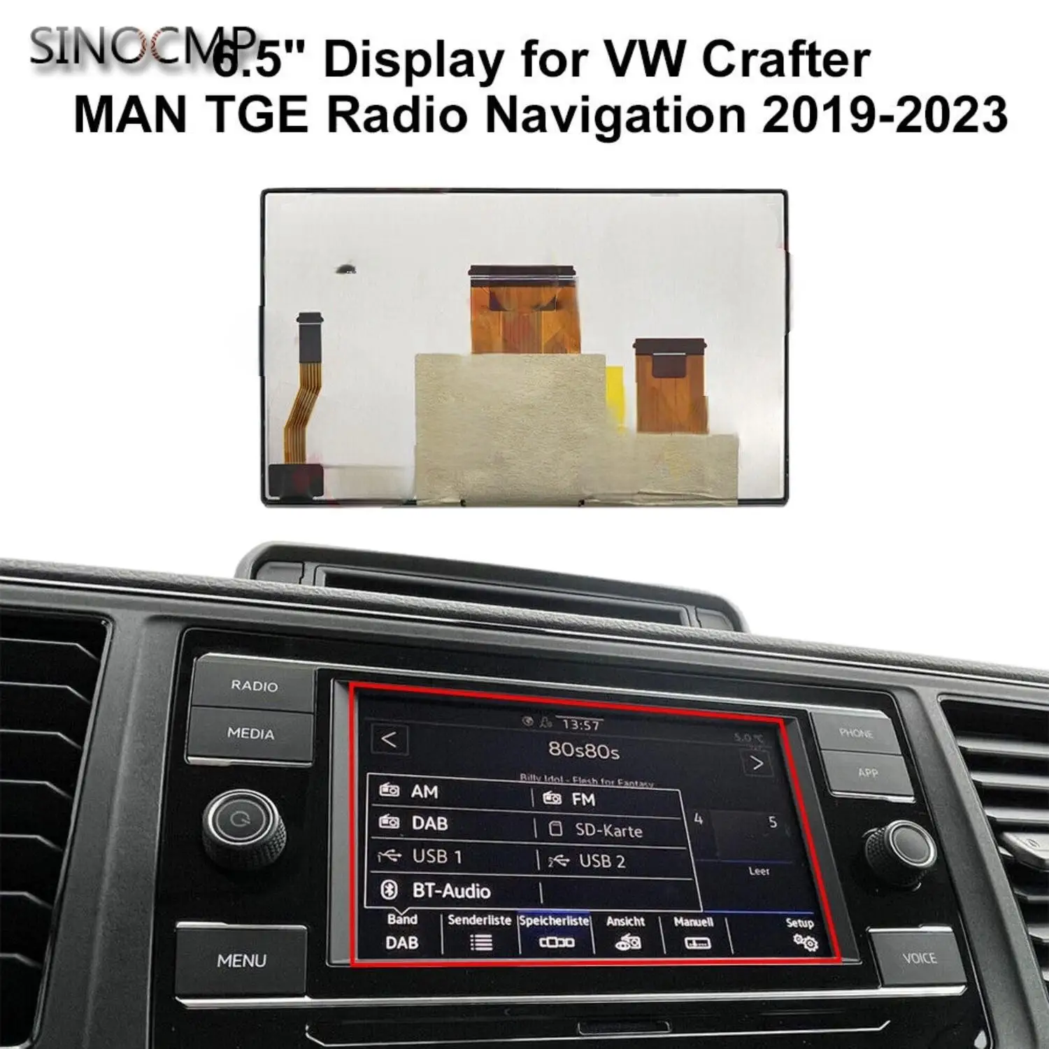 Display for VW Atlas Crafter Golf Skoda Fabia MK3 MAN TGE Radio Navigation LM1696A01-1D LM1696A11-1D LM1696A01-1B Car Parts