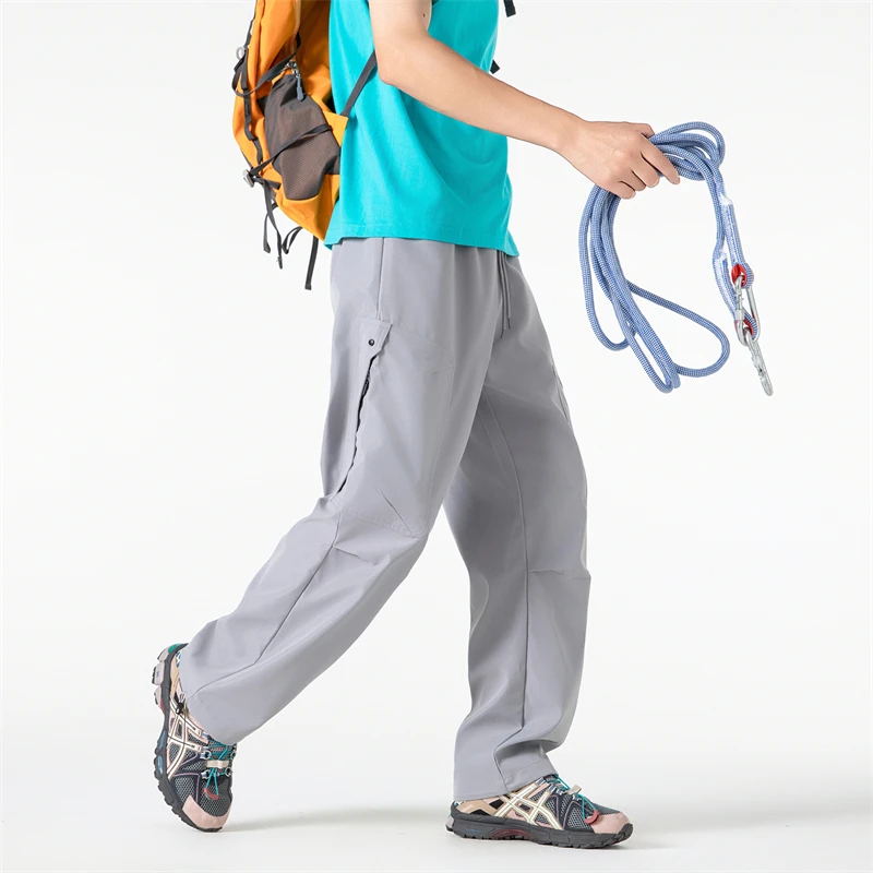 

New Loose and Casual Men's Drawstring Style Outdoor Sports Hiking and Mountaineering Trousers for Autumn and Spring