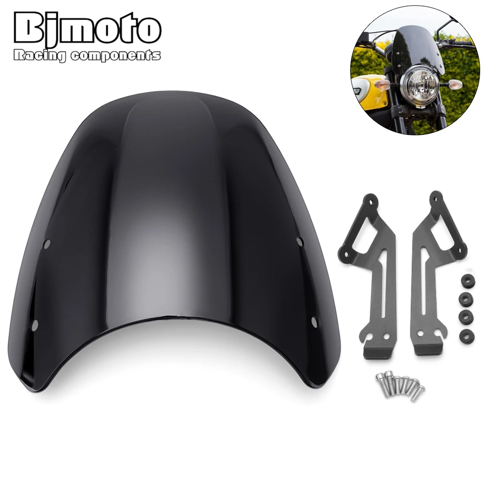 Motorcycle Front Windscreen Windshield Shield Screen Bracket For Ducati Scrambler 400 800 2015-2020