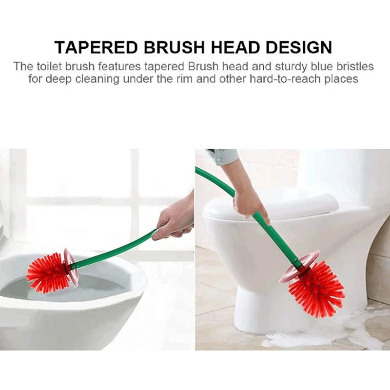 Toilet Brush Toilet Holder Creative Lovely Cherry Shape Lavatory Brush Toilet Brush Holder Set image 5