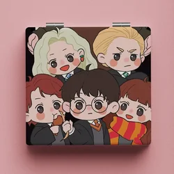 Espejo de maquillaje portátil Harry Potter Magic Castle, espejo plegable de doble cara para estudiantes, espejo con tapa de mano lindo, mago, niño, nuevo