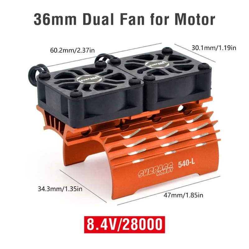 380 540 Motor Cooling Fan Upgrade Cooling Device for Remote Control Car Toy D5QF