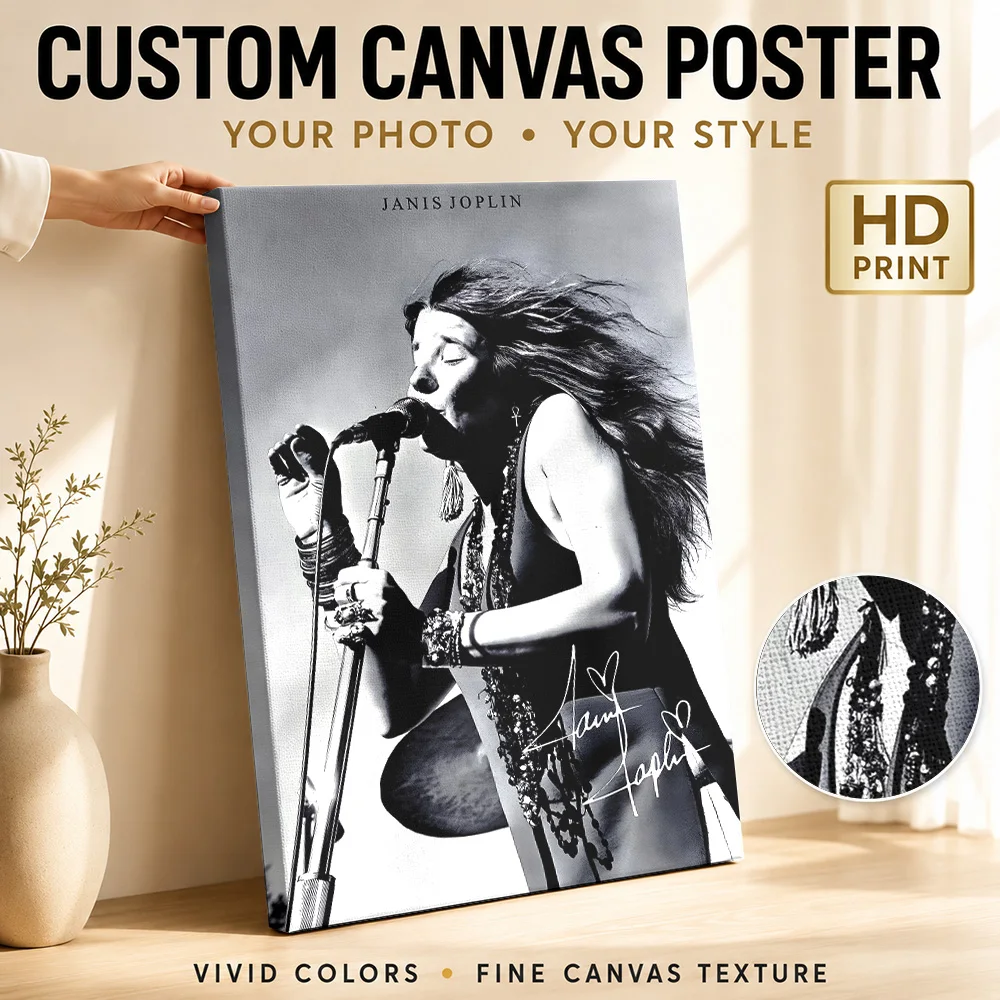 Janis Joplin Canvas Print Poster Personalized Retro Music Wall Paintings Decoration for Bedroom Collectible Ready to Hang Gift