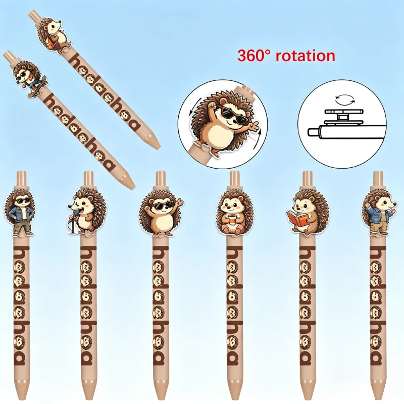 

10 pieces of creative ballpoint pens - hedgehog-shaped signature pens - patterned random gift pens