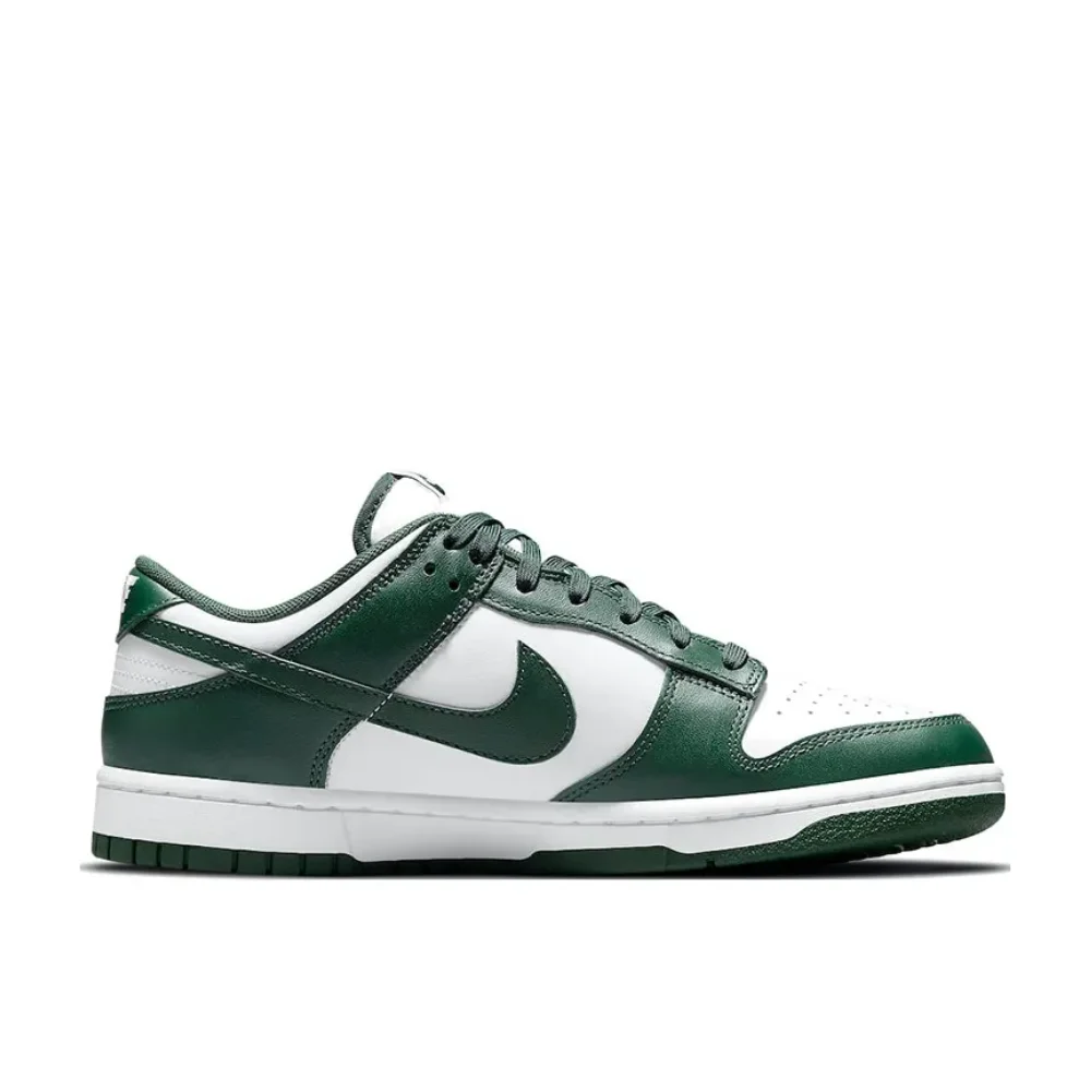 Nike Dunk Low men's and women's fashion plate shoes non-slip wear-resistant casual shoes white and green color matching