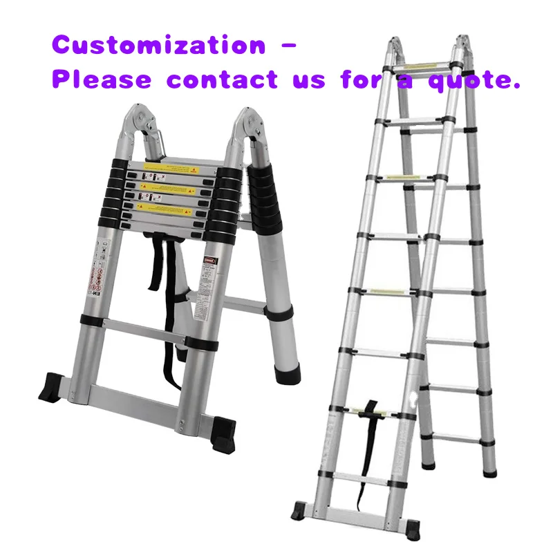 

Телескопическая складная лестница Custom.6ft, портативная, традиционная, выдвижная, алюминиевая, для улицы, 25 ступеней, высота до 20 м.