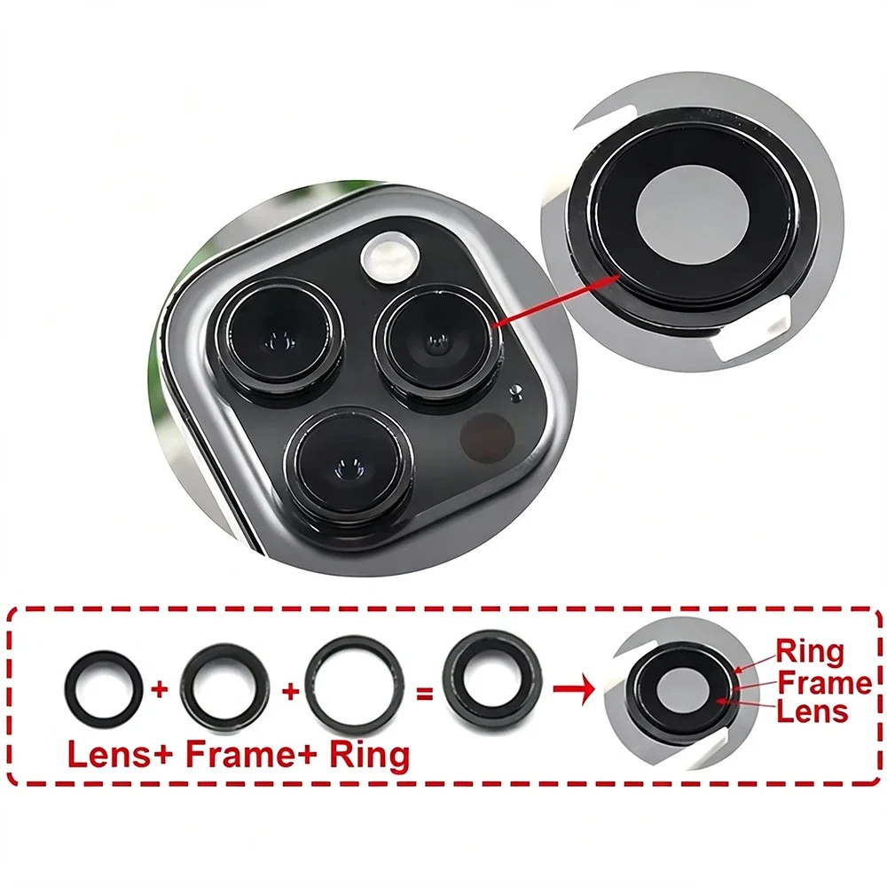 Rear Camera Metal Ring For iPhone 15 Plus Pro Max Max Back Main Camera Outside Ring Frame Cover Bezel Bumper Parts